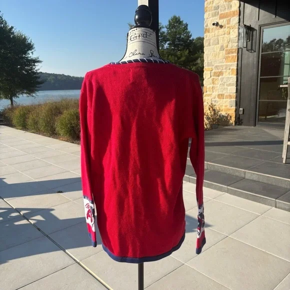 Vintage Storybook Knits American Paisley Patriotic Cardigan – Deadstock (NWT) - Picture 2 of 6